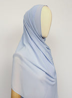 Hijab à aimants intégrés en Mousseline - Bleu ciel