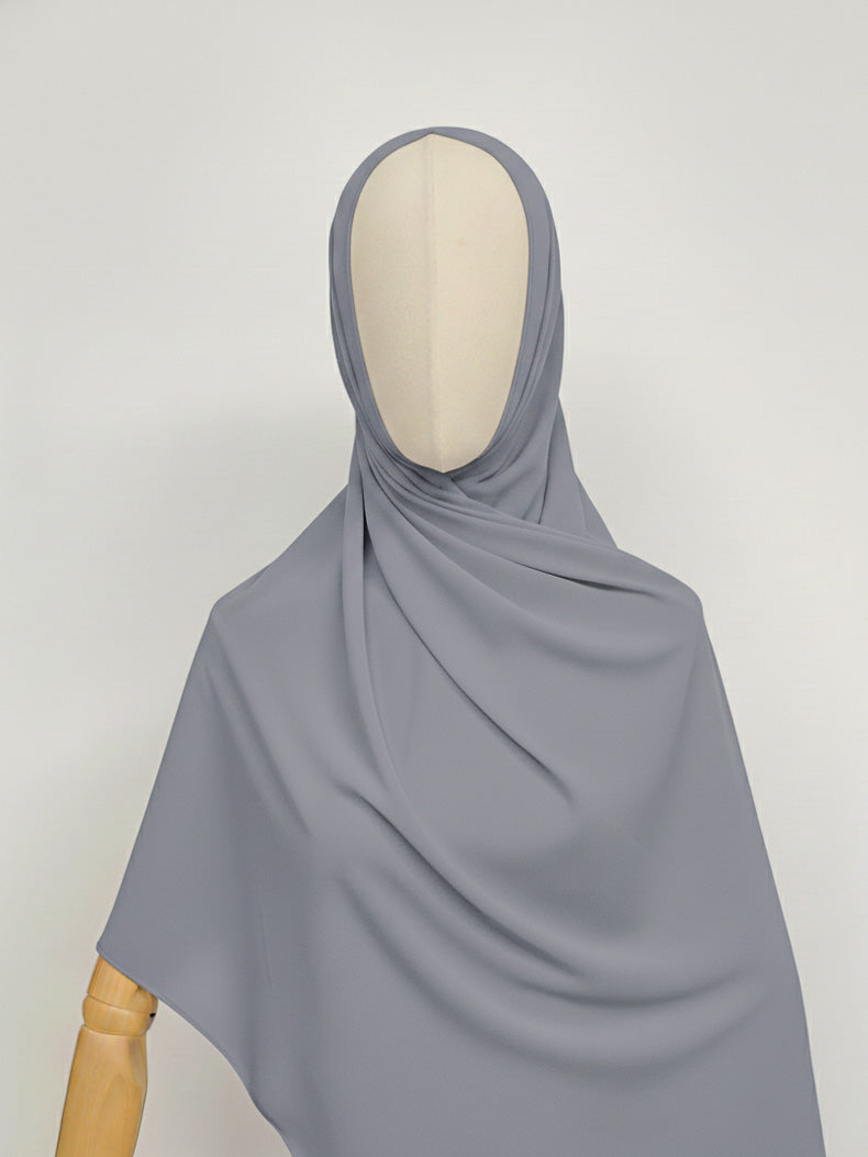 hijab avec aimant intégré gris clair