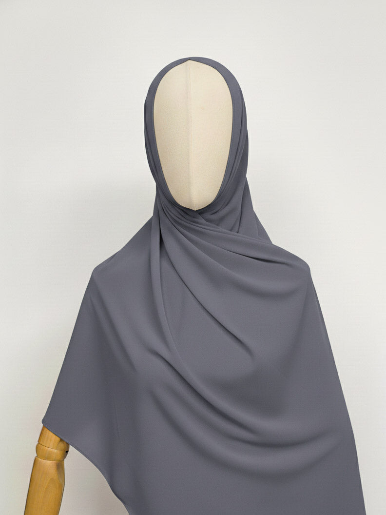 Hijab à aimants intégrés en Mousseline - Bleu nuit