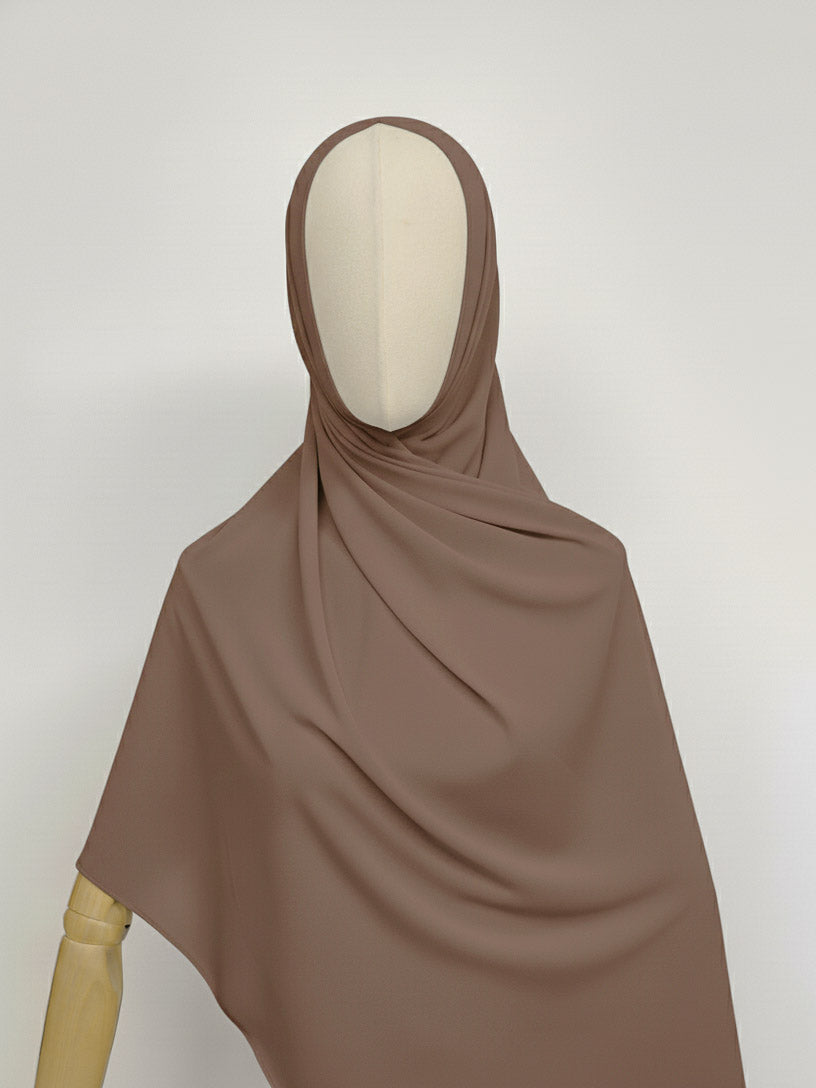Hijab à aimants intégrés en Mousseline - Taupe