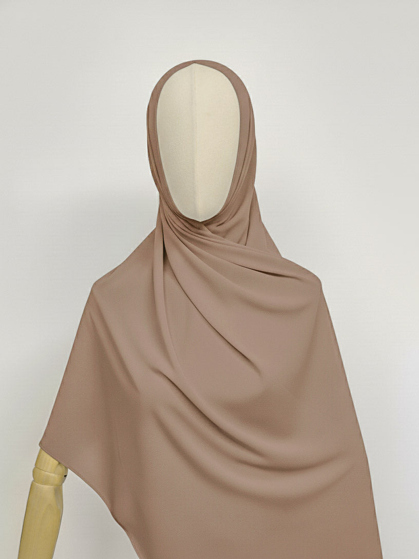 Hijab à aimants intégrés en Mousseline - Taupe clair