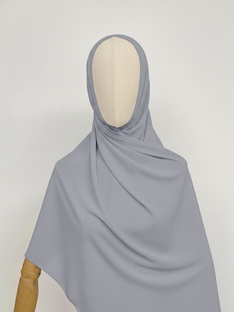 hijab avec aimant intégré gris gris clair
