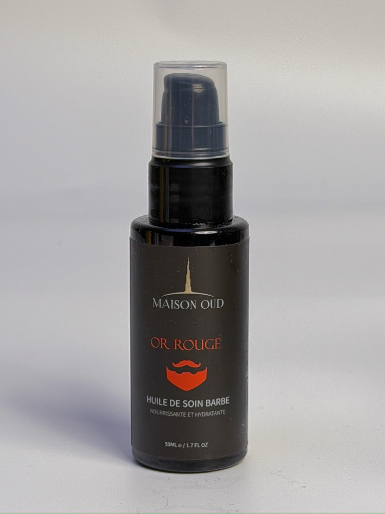 Kit soin barbe : Huile + Cire + Shampoing Barbe + Peigne + Trousse - Bois d'Or Rouge