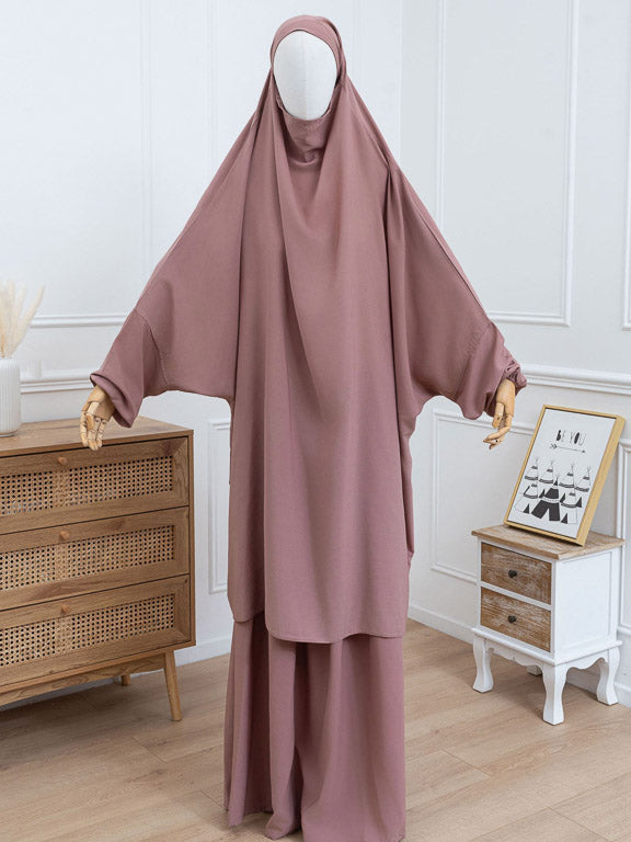 2-teiliger Jilbab - Rosenbeige