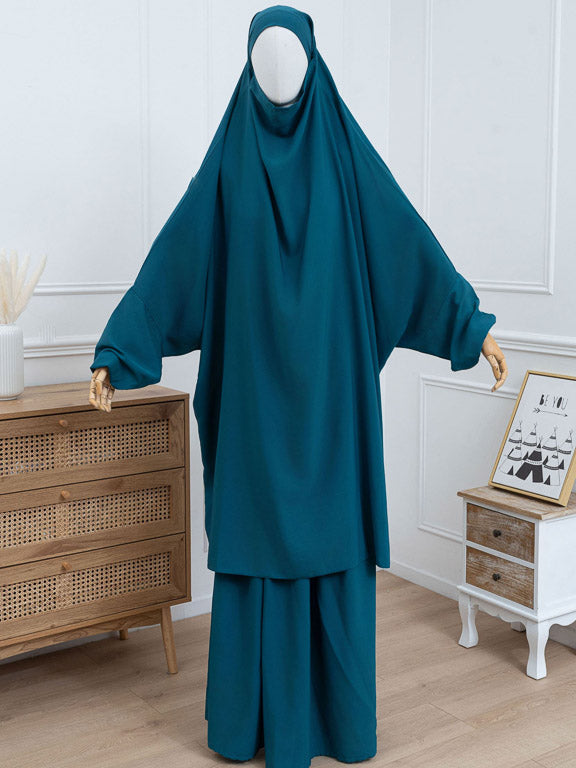 2-teiliger Jilbab - Entenblau