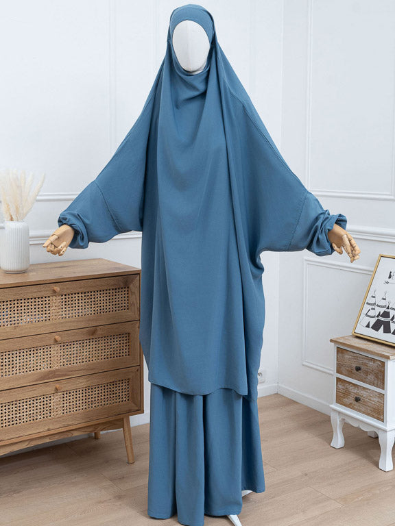 2-teiliger Jilbab - Denimblau
