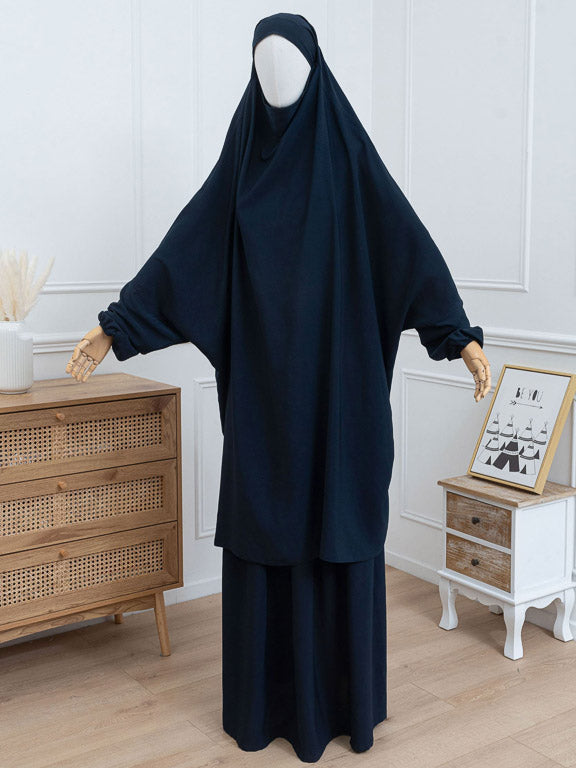 2-teiliger Jilbab – Marineblau – Petite-Größe