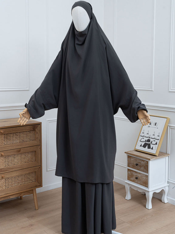 2-teiliger Jilbab – Grau – Petite-Größe