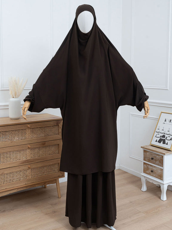 2-teiliger Jilbab - Kaffeebraun