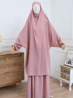 Jilbab 2 pièces - Rose - Petite Taille