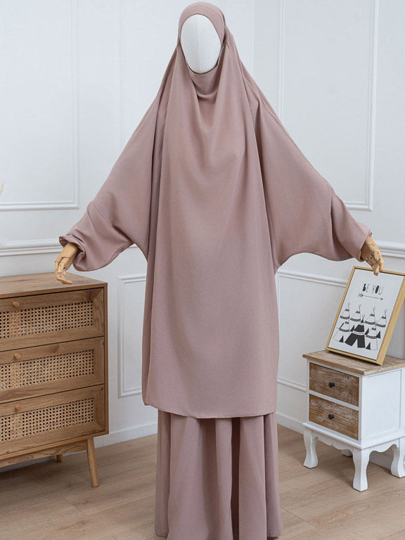 2-teiliger Jilbab – Helltaupe
