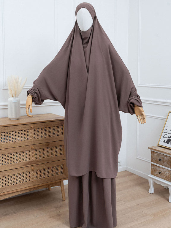 2-teiliger Jilbab - Taupe