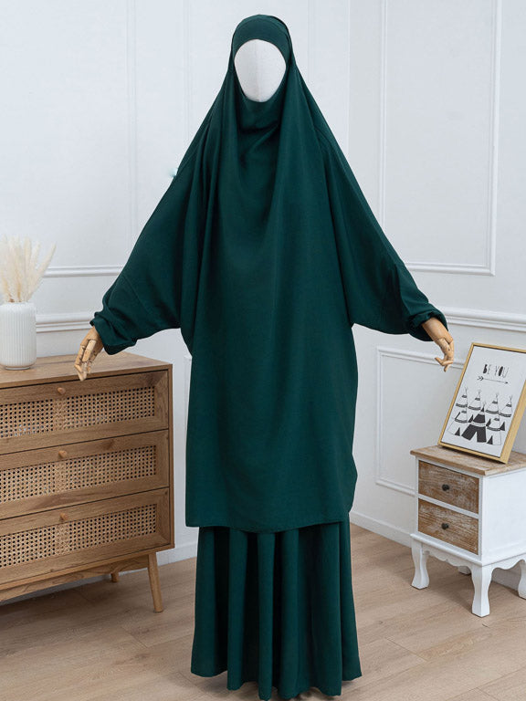 2-teiliger Jilbab - Waldgrün