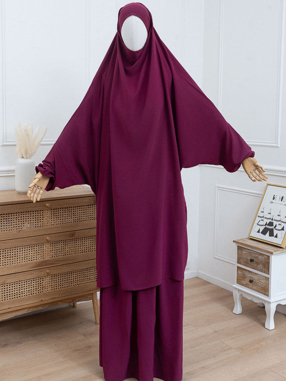 Jilbab 2 Stück – Fuchsia-Rosa