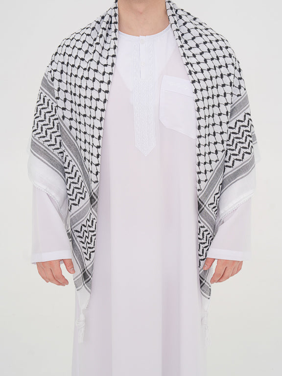 Keffieh Palestinien avec pompom