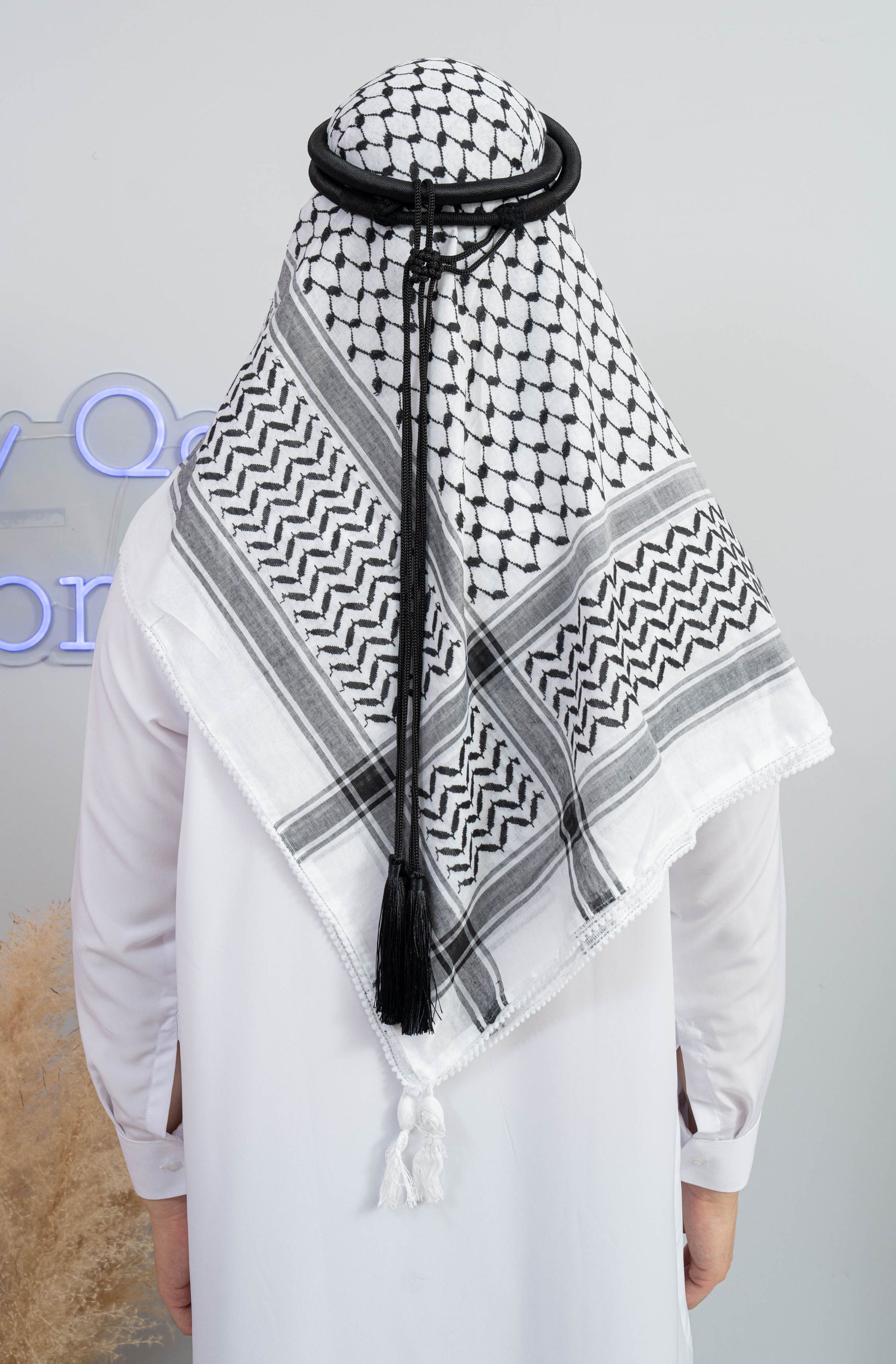 Keffieh Palestinien avec pompom