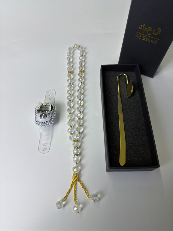 Kit Dhikr : Tasbih digital, tasbih 33 perles et marque-page