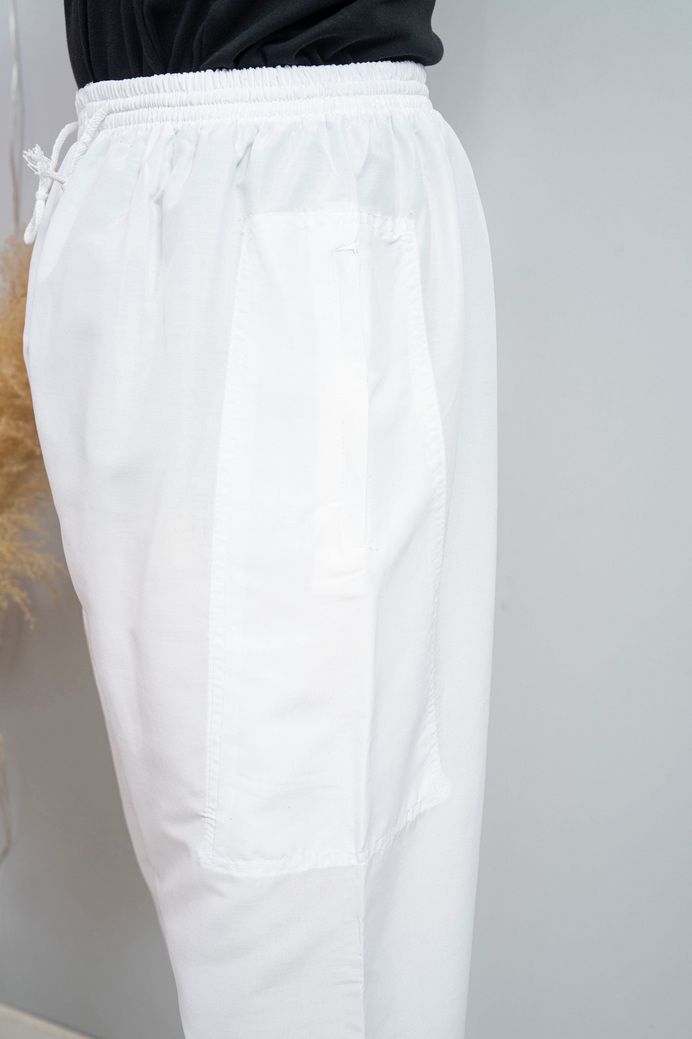 pantalon de qamis blanc pour homme avec détail