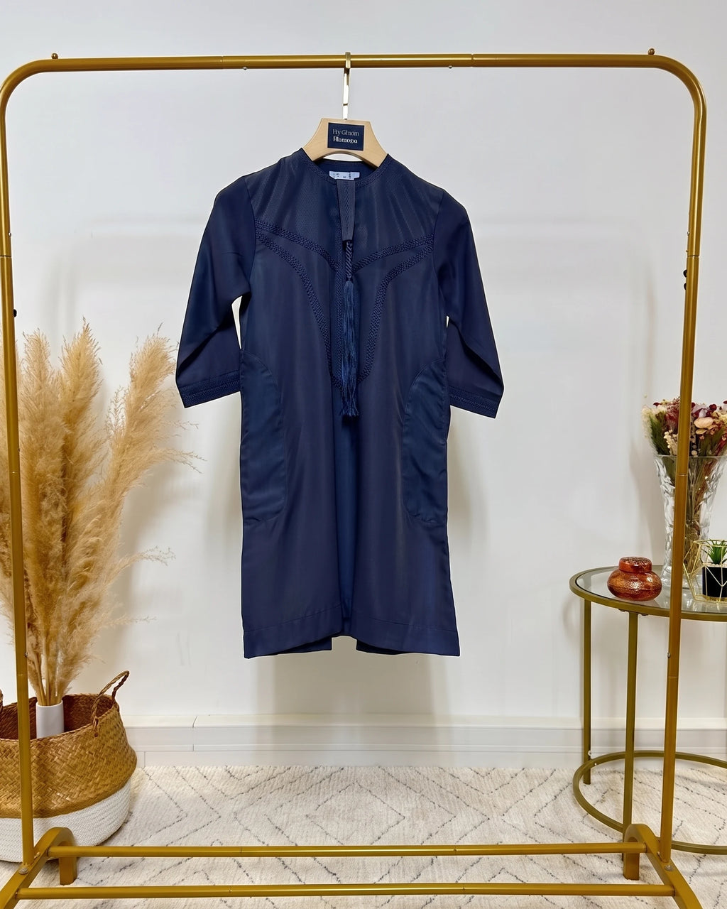Qamis Kind - Qamis emirati mit Krawatte - Weiß