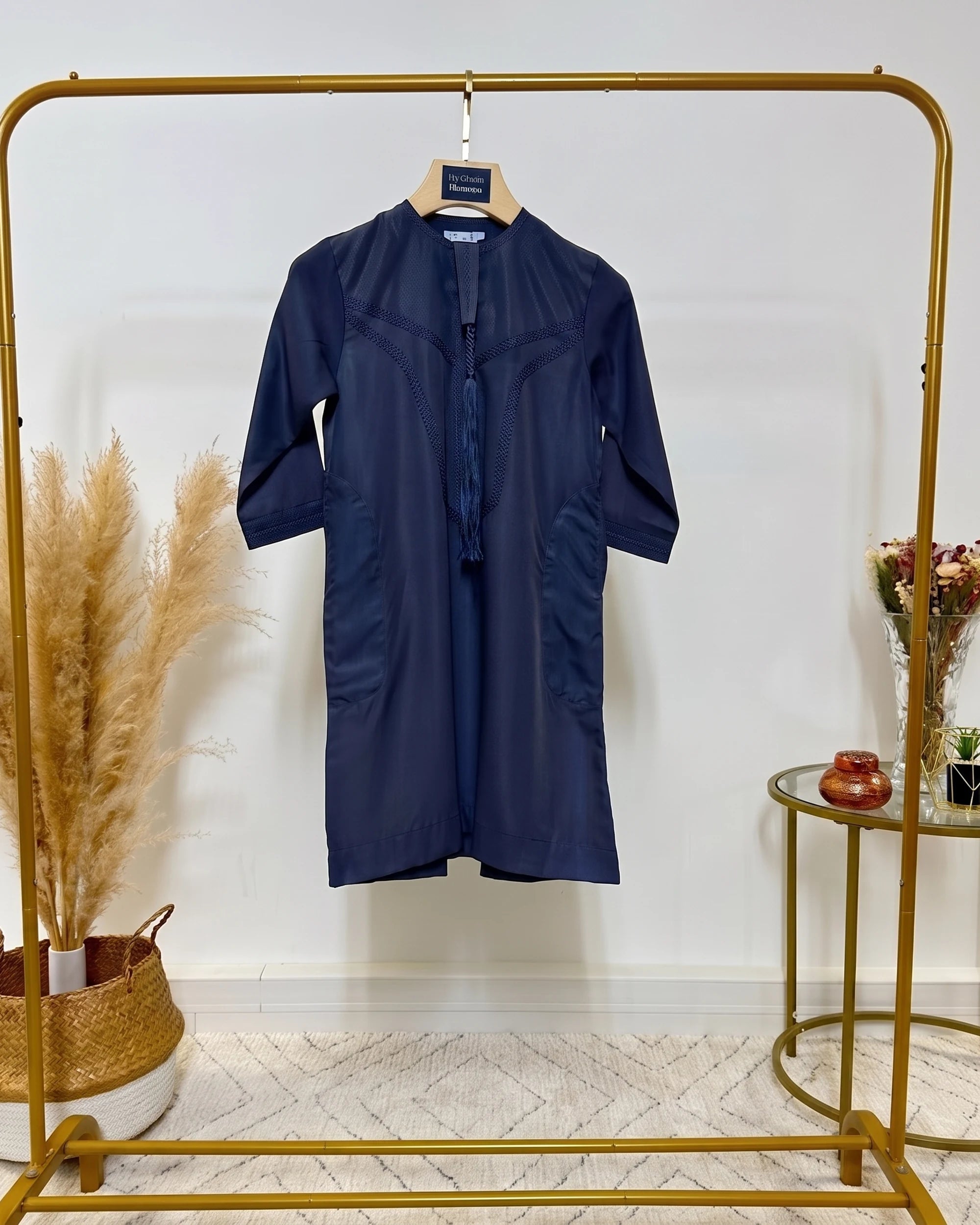 Qamis Kind - Qamis emirati mit Krawatte - Weiß