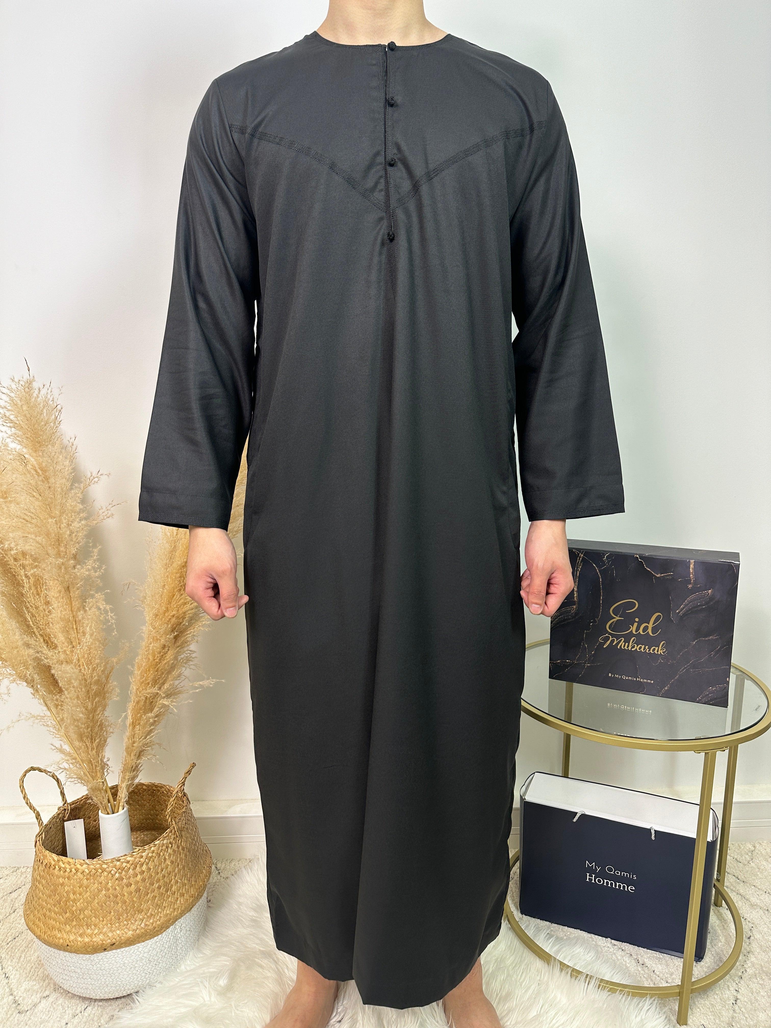 Qamis Dubai - Noir - Al Emad - My Qamis Homme