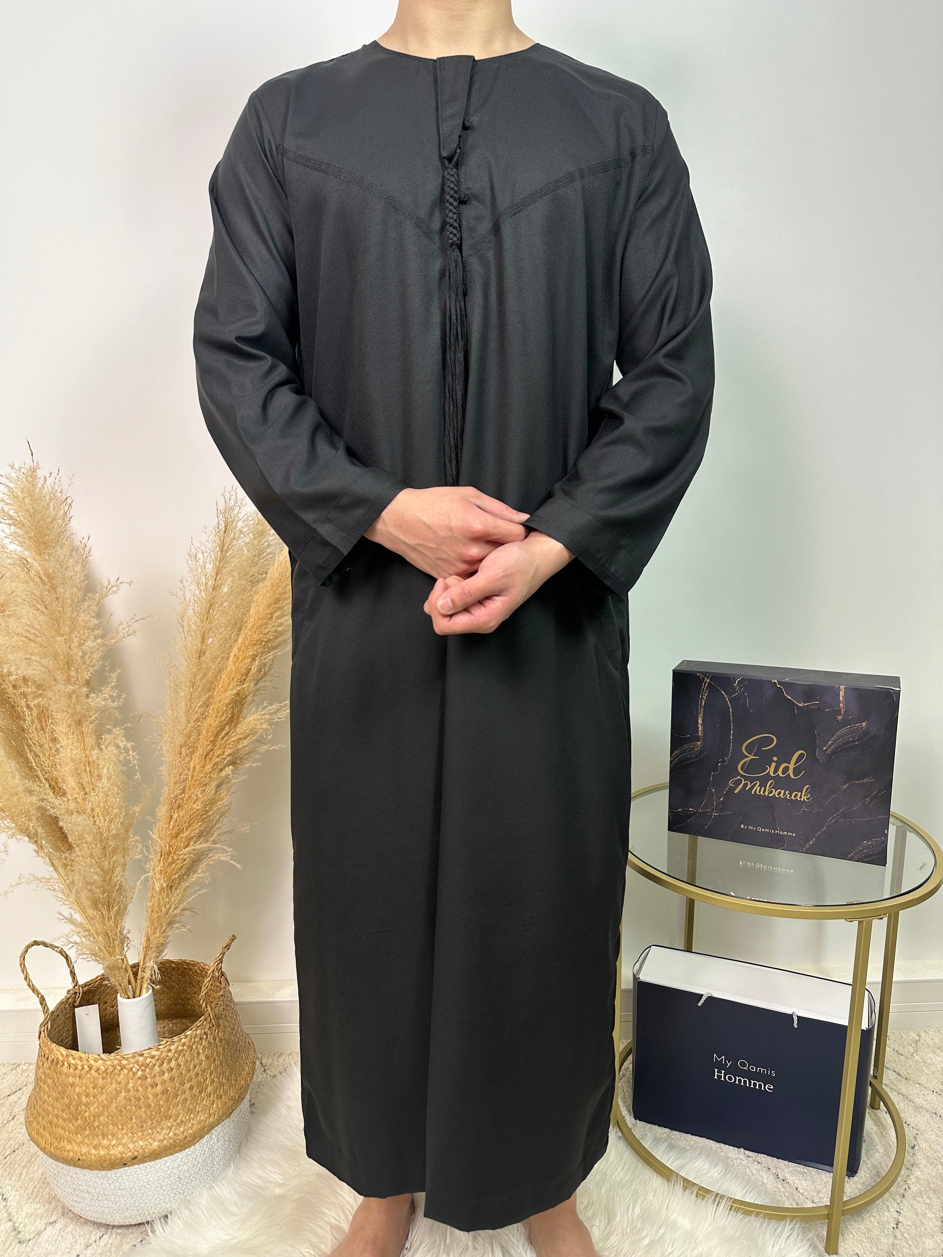 Qamis Dubai - Noir - Al Emad - My Qamis Homme