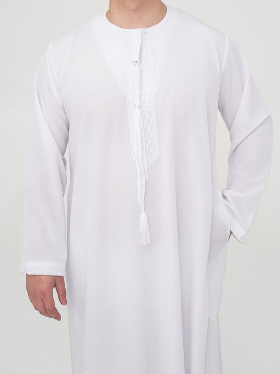 White Emirati Thobe Premium - Al Emad