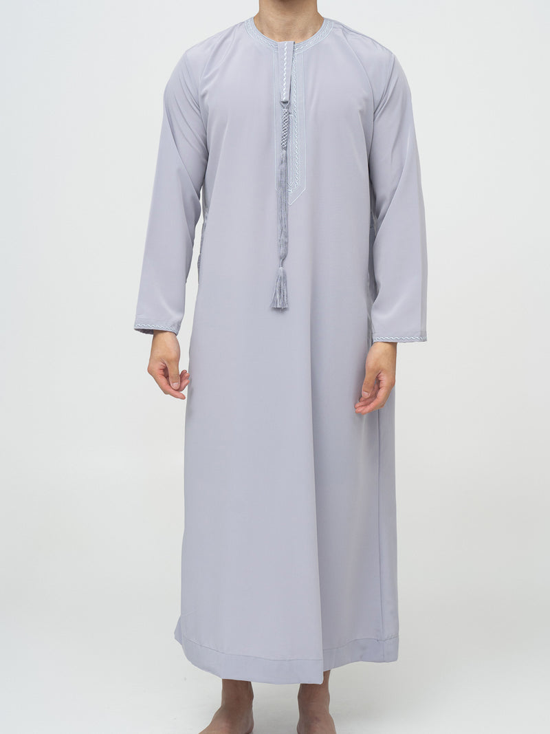 Grey Emirati Thobe Premium - Al Emad