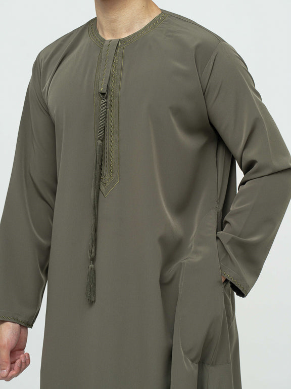 Qamis Emirati kaki Premium - Al Emad