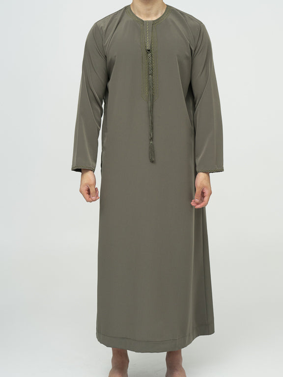 qamis émirati kaki de face