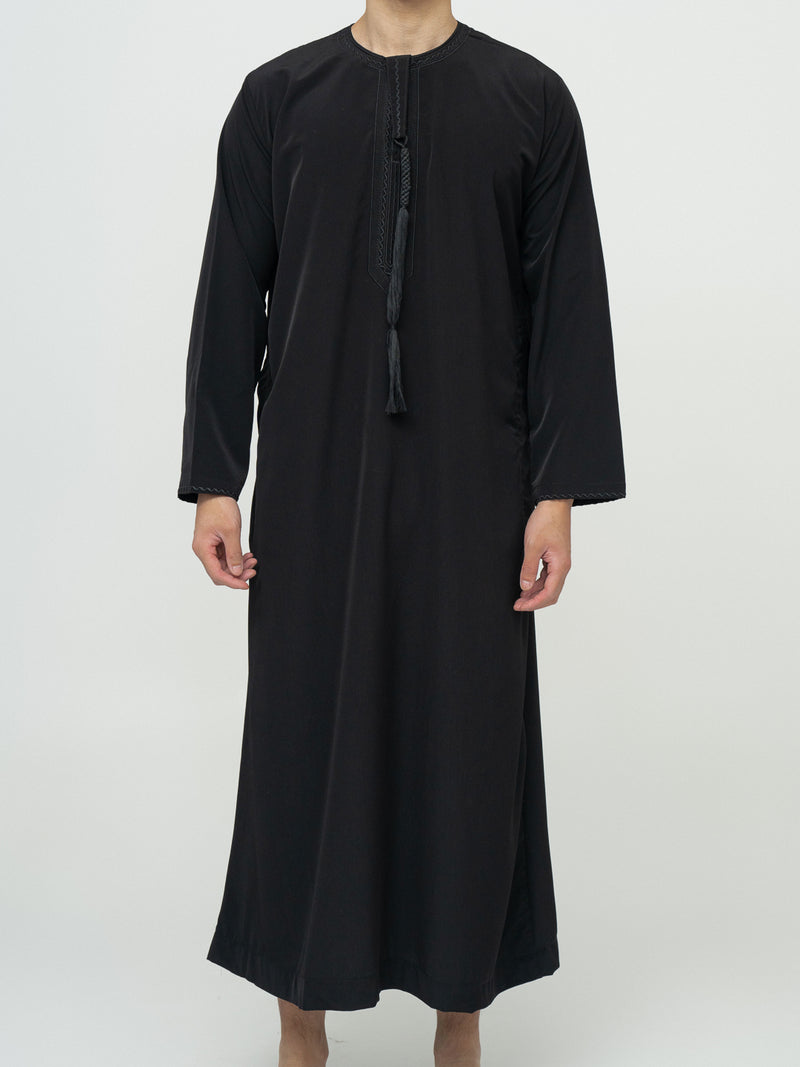 Black Emirati Thobe Premium - Al Emad