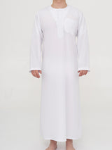 qamis marocain blanc de face