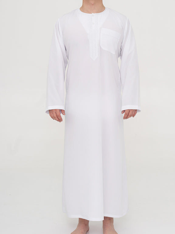 qamis marocain blanc de face