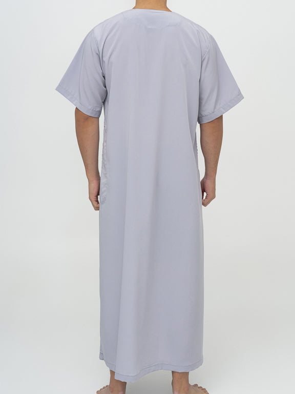 Qamis Marocain Manches Courtes gris Premium - Al Emad