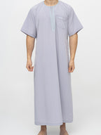 Qamis Marocain Manches Courtes gris Premium - Al Emad
