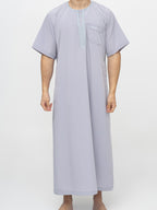 Qamis Marocain Manches Courtes Premium - Gris