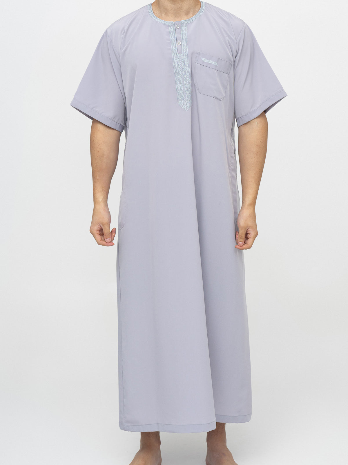 Qamis Marocain Manches Courtes Premium - Gris