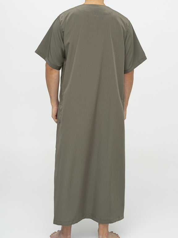 Qamis Marocain Manches Courtes kaki Premium - Al Emad