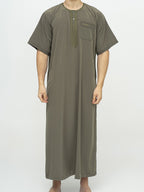 Qamis Marocain Manches Courtes kaki Premium - Al Emad