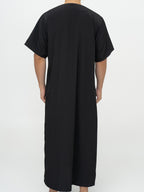 Qamis Marocain Manches Courtes noir Premium - Al Emad