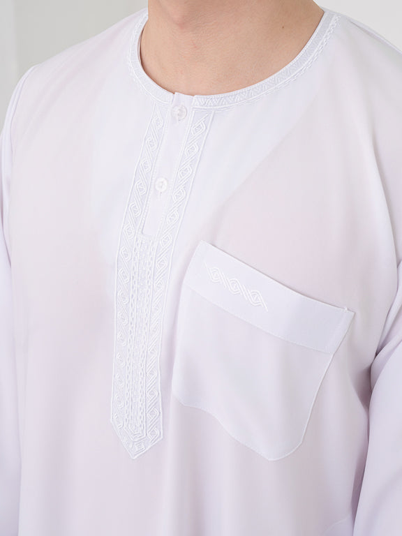 Qamis Marocain Blanc Premium - Al Emad