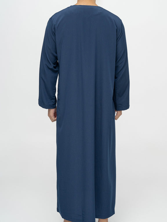 Marokkanische Qamis lange dunkelblaue Ärmel - Al Emad