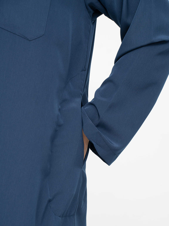 Marokkanische Qamis lange dunkelblaue Ärmel - Al Emad