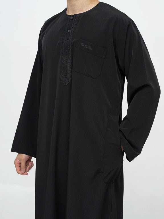 Qamis Marocain Noir Premium - Al Emad