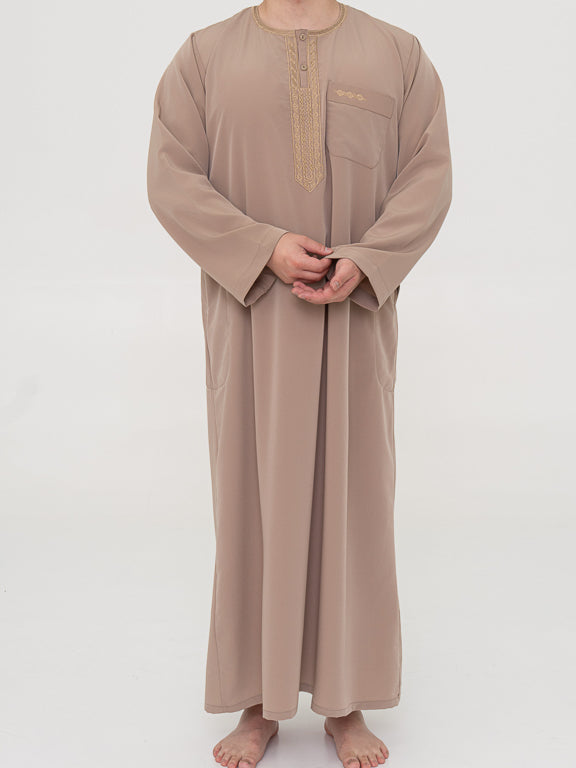 Marokkanisches Qamis Taupe Premium – Al Emad