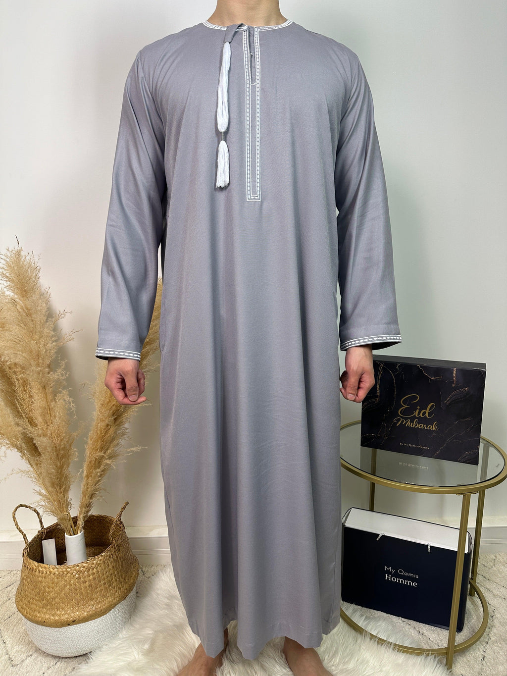 Qamis Omani - Gris - Al Emad - My Qamis Homme