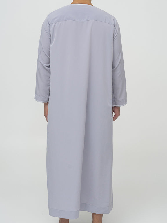 Qamis Omani gris Premium - Al Emad