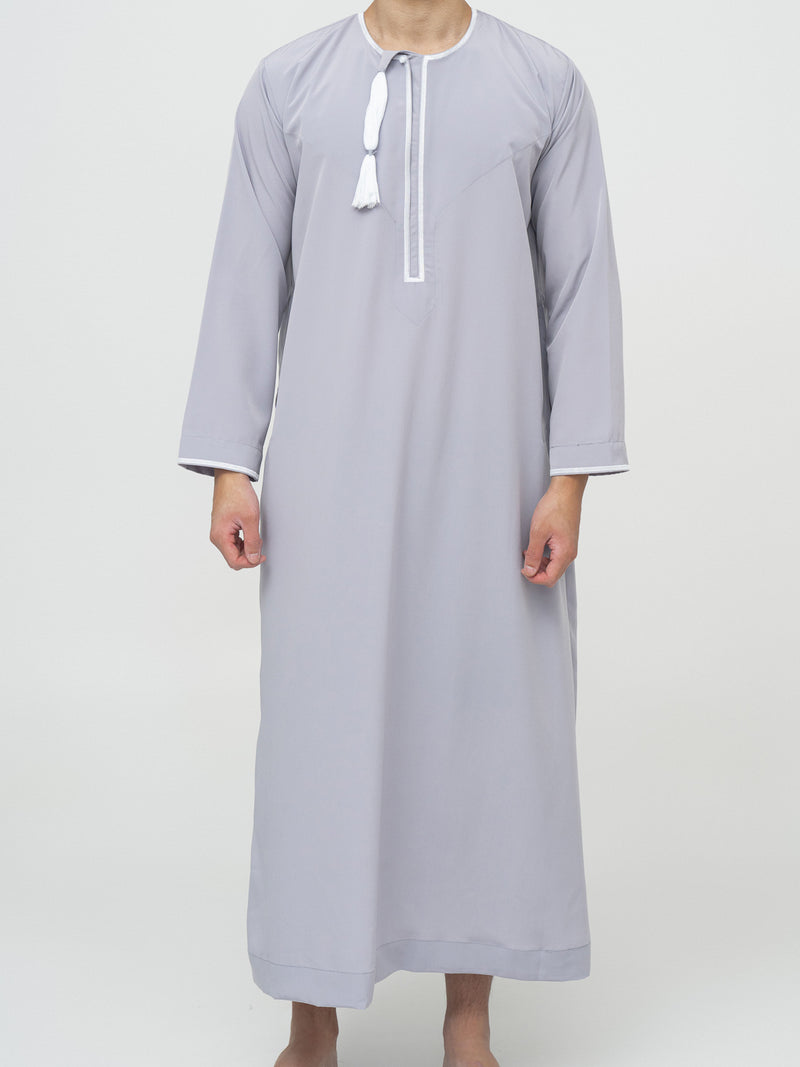 Grey Omani Thobe Premium - Al Emad