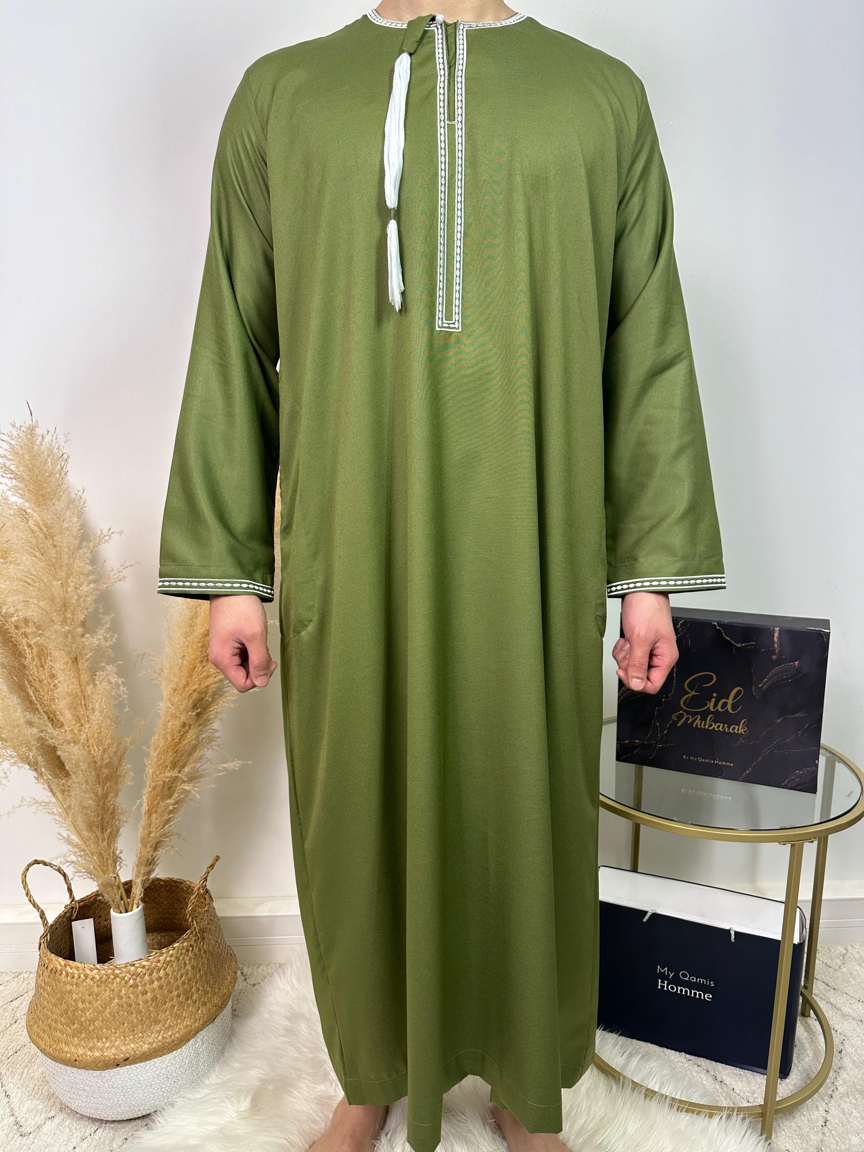 Qamis Omani - Kaki - Al Emad - My Qamis Homme