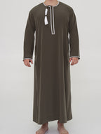 Qamis Omani kaki Premium - Al Emad